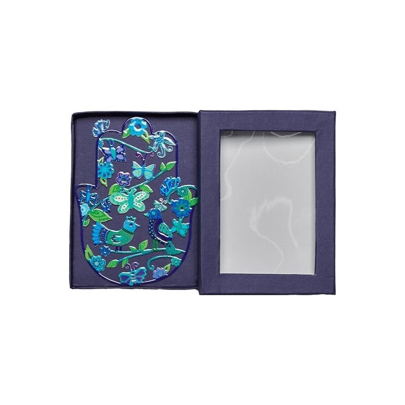 Yair Emanuel Hand Painted Hamsa Wall Hanging - Butterflies