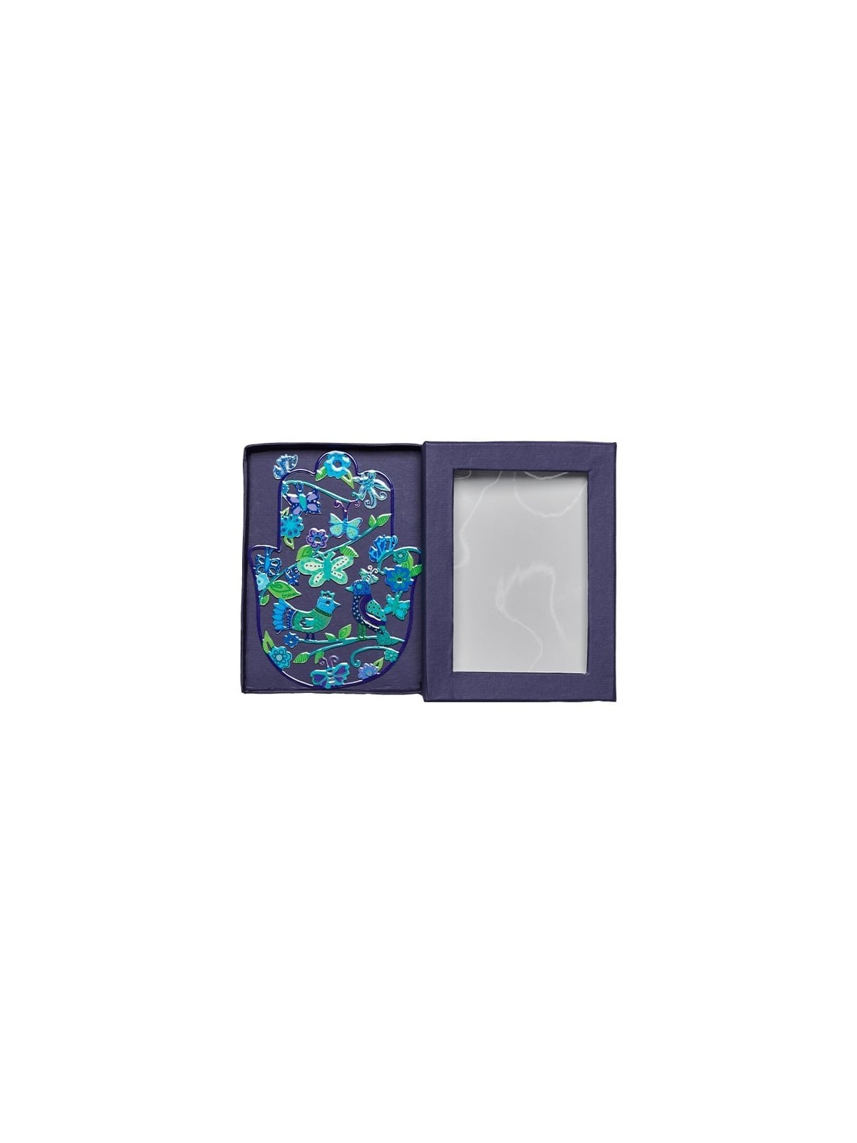 Yair Emanuel Hand Painted Hamsa Wall Hanging - Butterflies