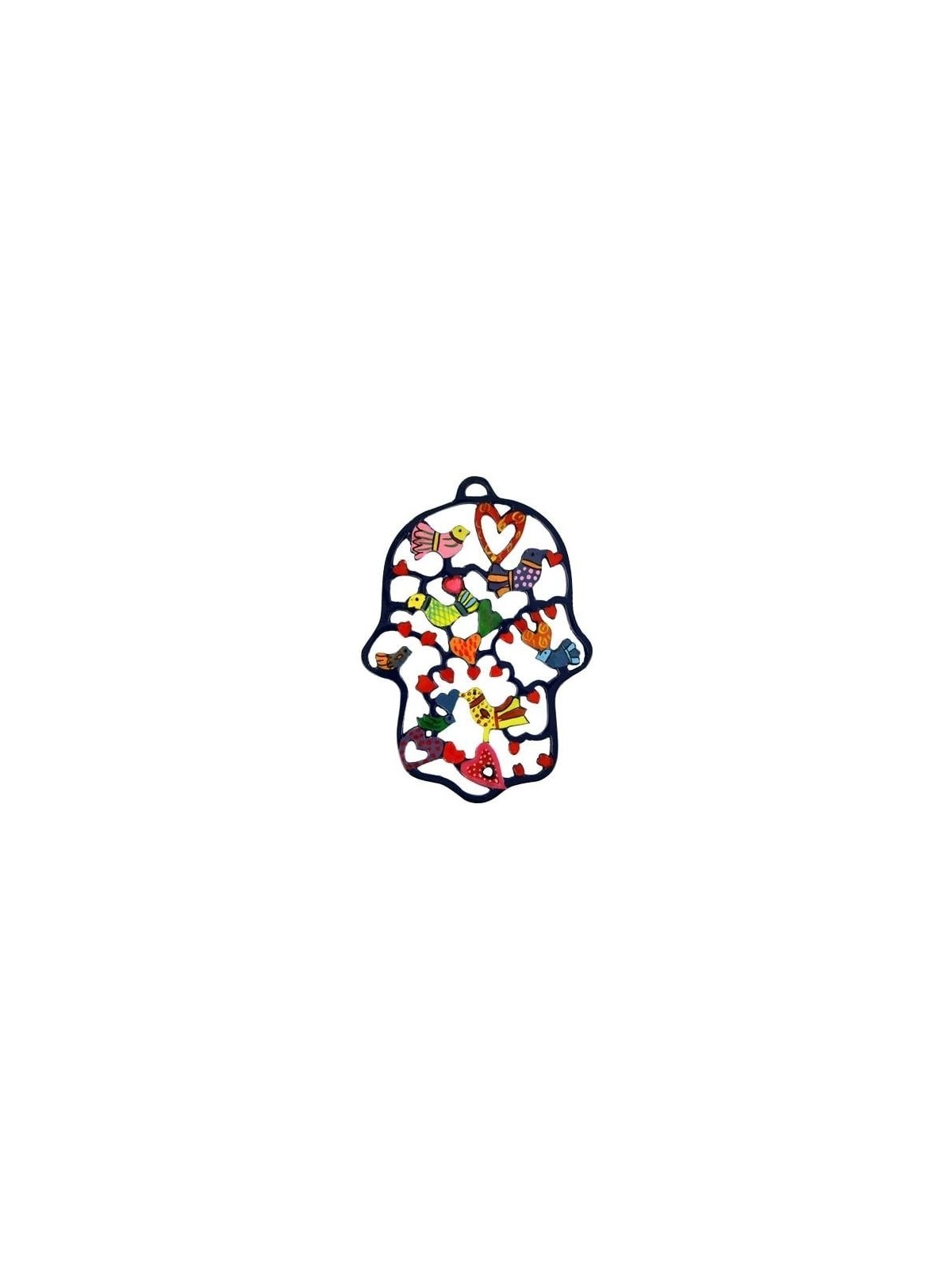 Yair Emanuel Hand Painted Metal Hamsa Wall Hanging - Design Option