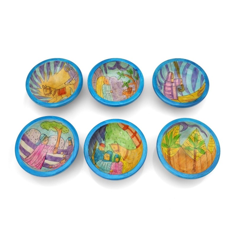 Wooden Seder Plate With Exodus Design By Yair Emanuel