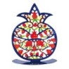 Yair Emanuel Hand-Painted Laser-Cut Metal Multicolored Pomegranate Scu