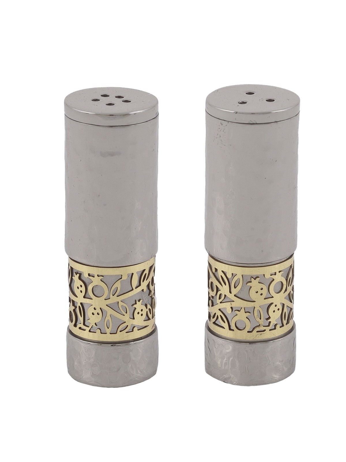 Yair Emanuel Anodized Aluminum Pomegranates Salt and Pepper Shaker Set