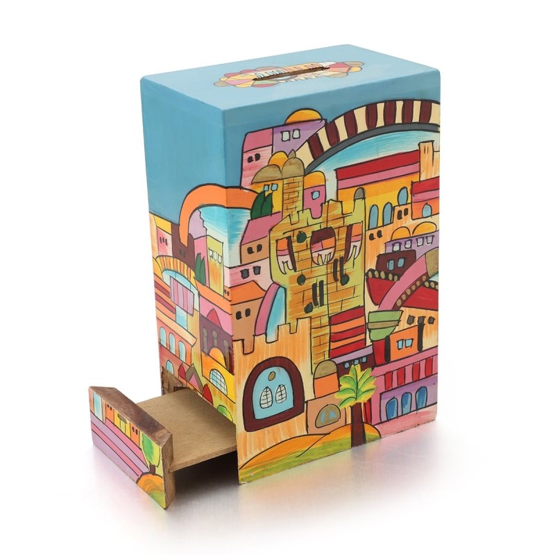 Yair Emanuel Rectangular Tzedakah (Charity) Box - Jerusalem