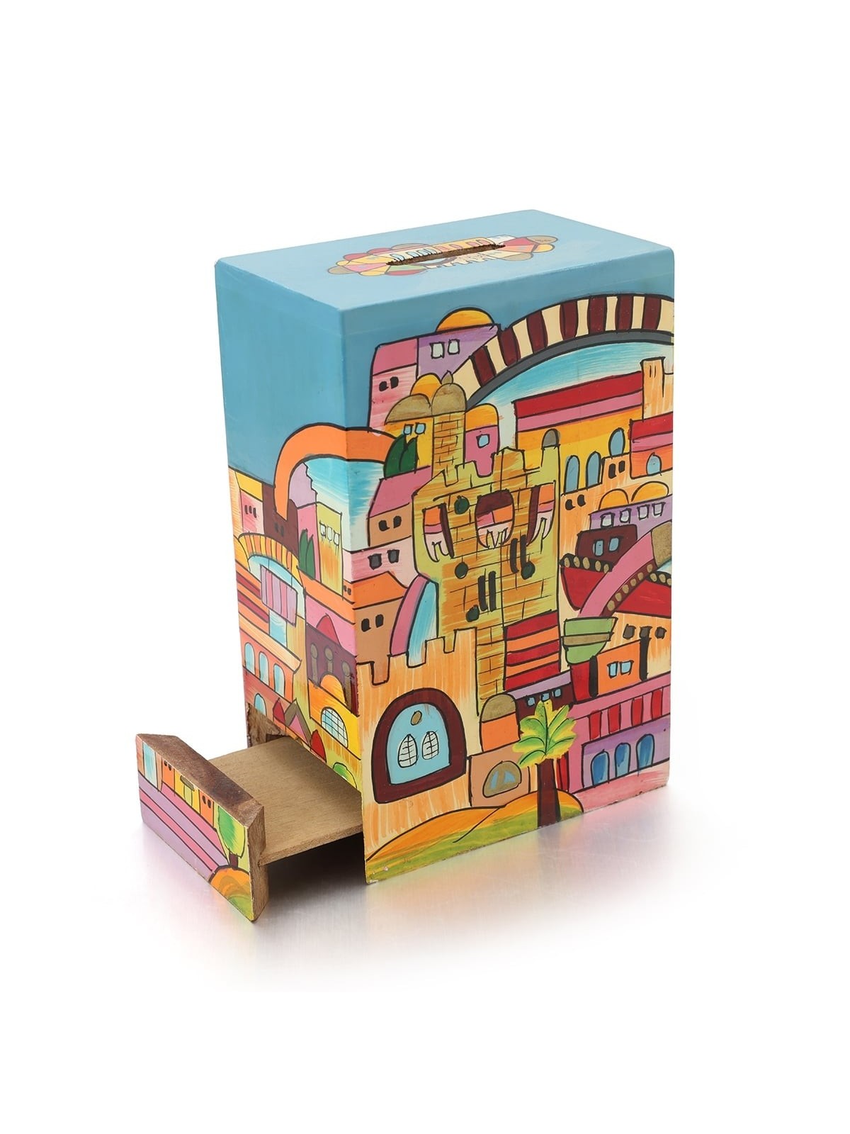 Yair Emanuel Rectangular Tzedakah (Charity) Box - Jerusalem