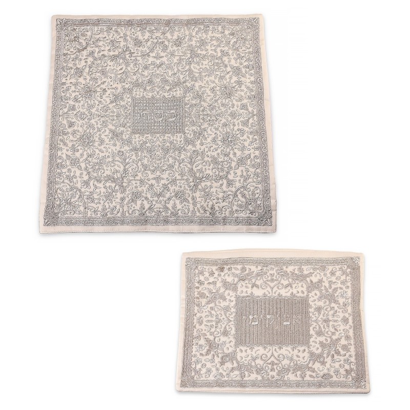 Flowers & Pomegranates: Yair Emanuel Fully Embroidered Matzah and Afik