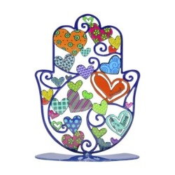 Decorative Painted Standing Hamsa by Yair Emanuel