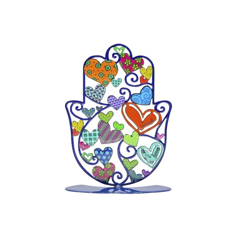 Decorative Painted Standing Hamsa by Yair Emanuel