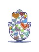 Decorative Painted Standing Hamsa by Yair Emanuel
