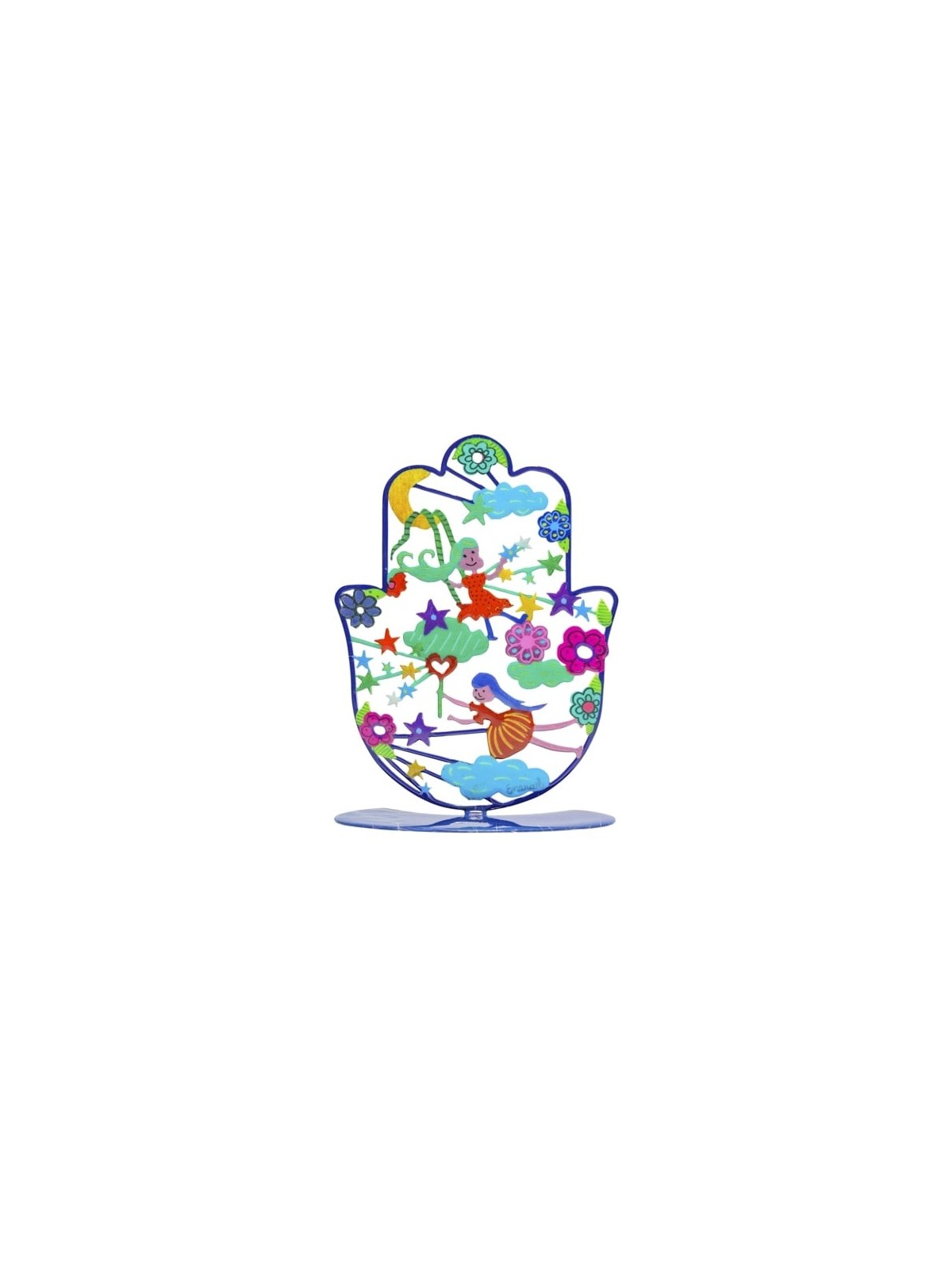 Decorative Painted Standing Hamsa by Yair Emanuel