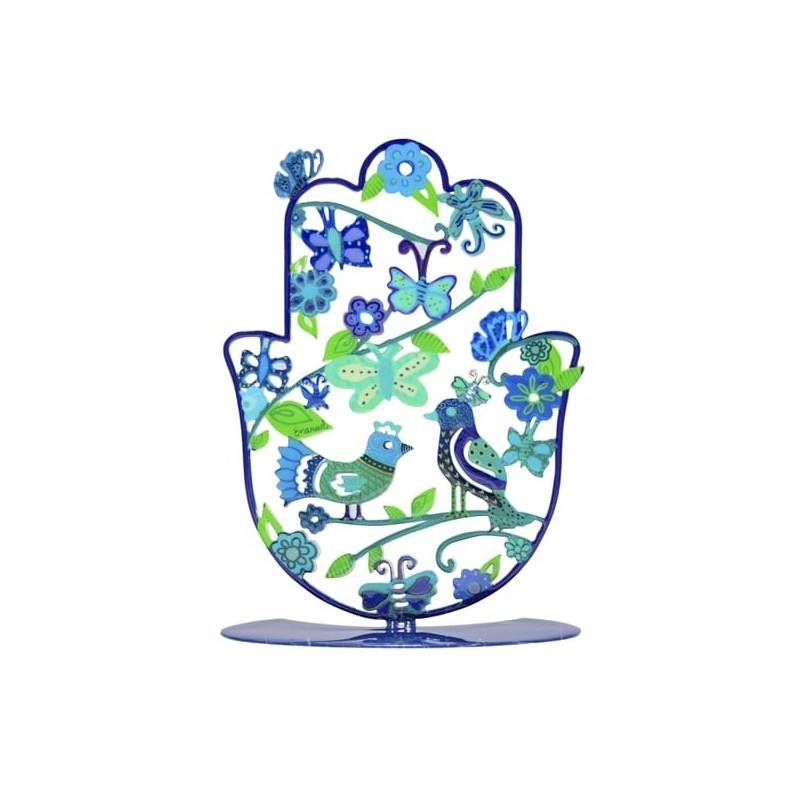Decorative Painted Standing Hamsa by Yair Emanuel