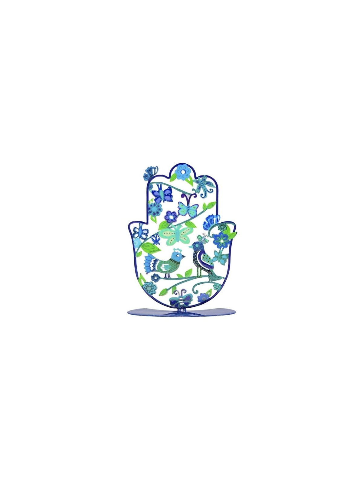 Decorative Painted Standing Hamsa by Yair Emanuel