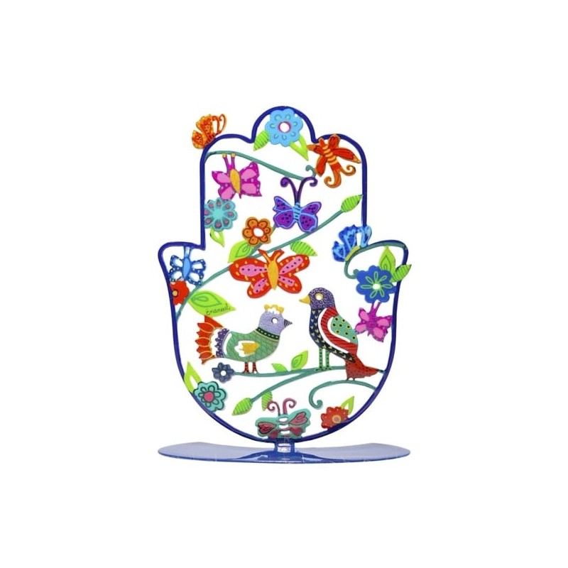 Decorative Painted Standing Hamsa by Yair Emanuel