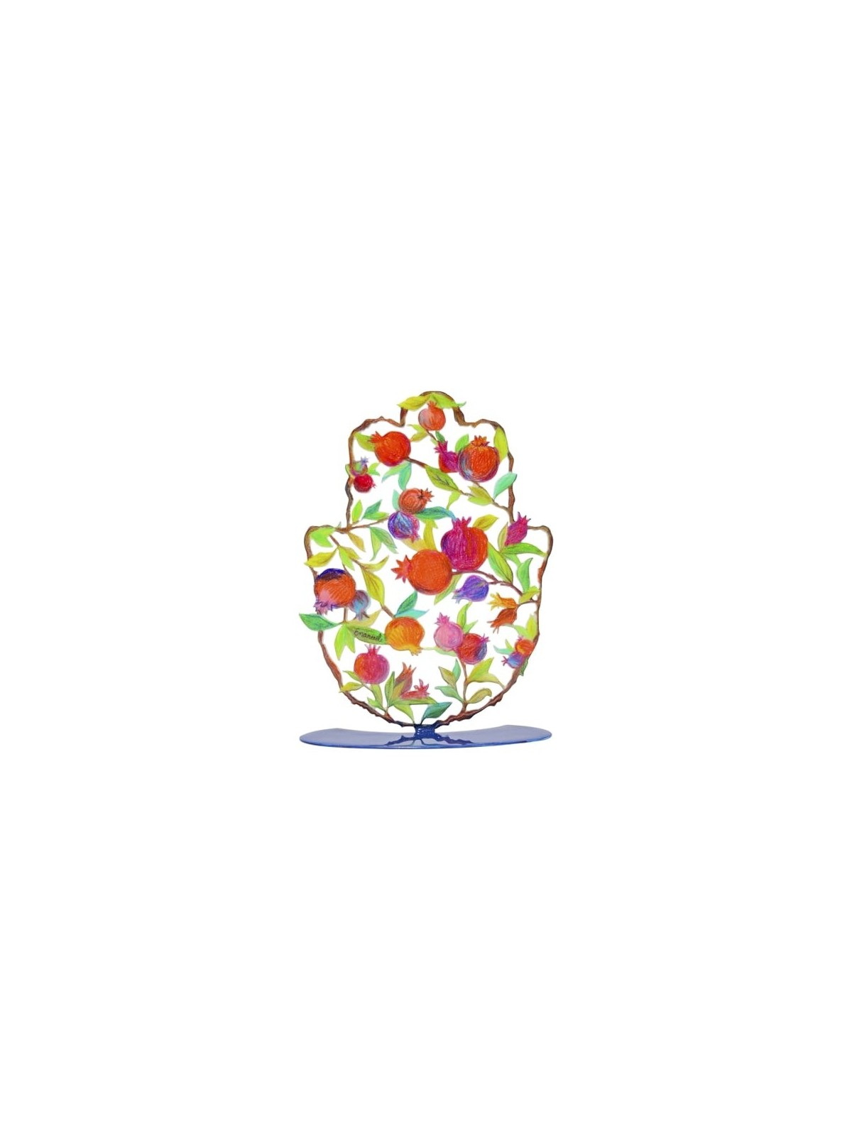 Decorative Painted Standing Hamsa by Yair Emanuel