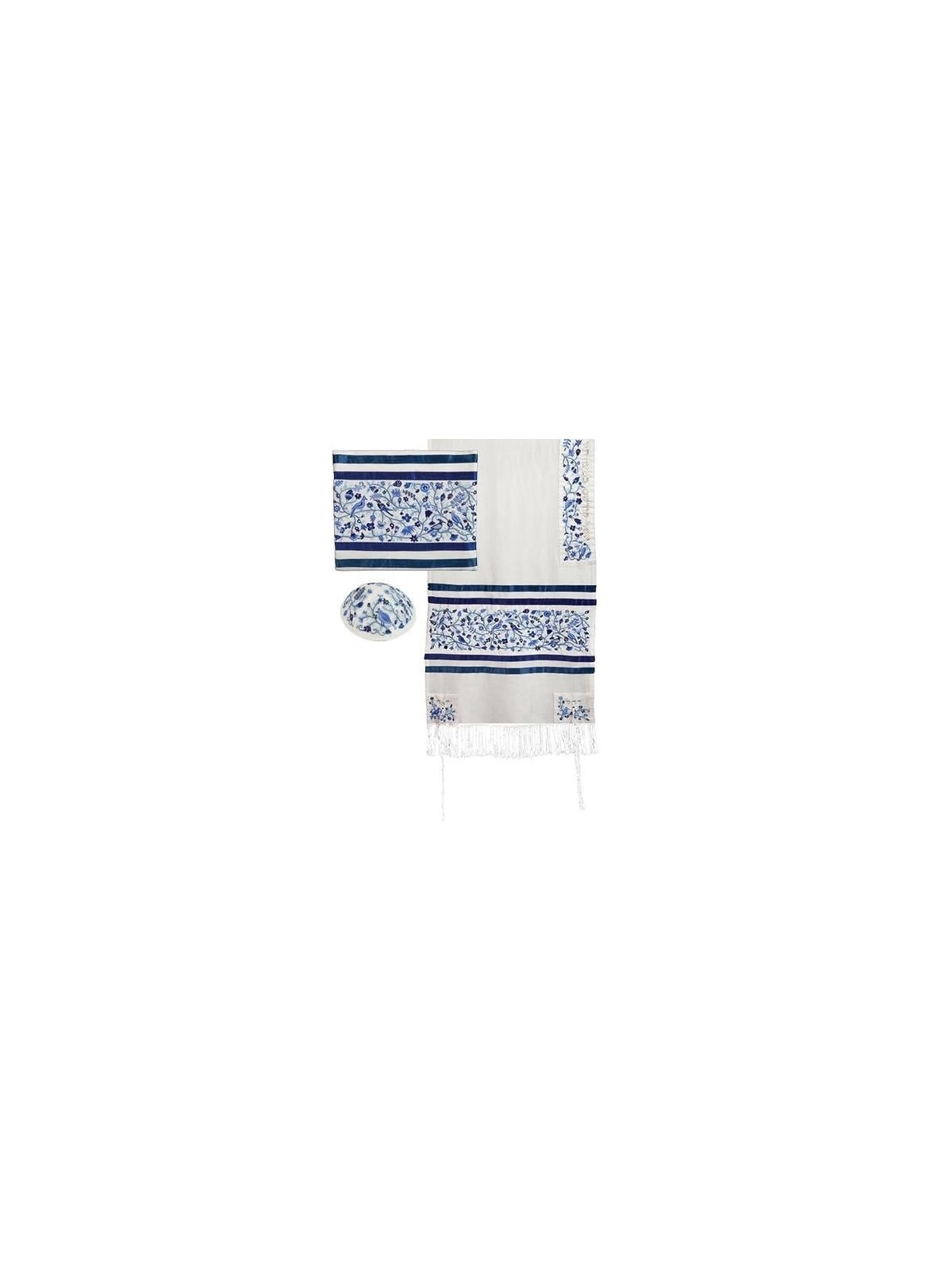 Yair Emanuel Birds and Flowers Full Embroidered Raw Silk Women's Talli
