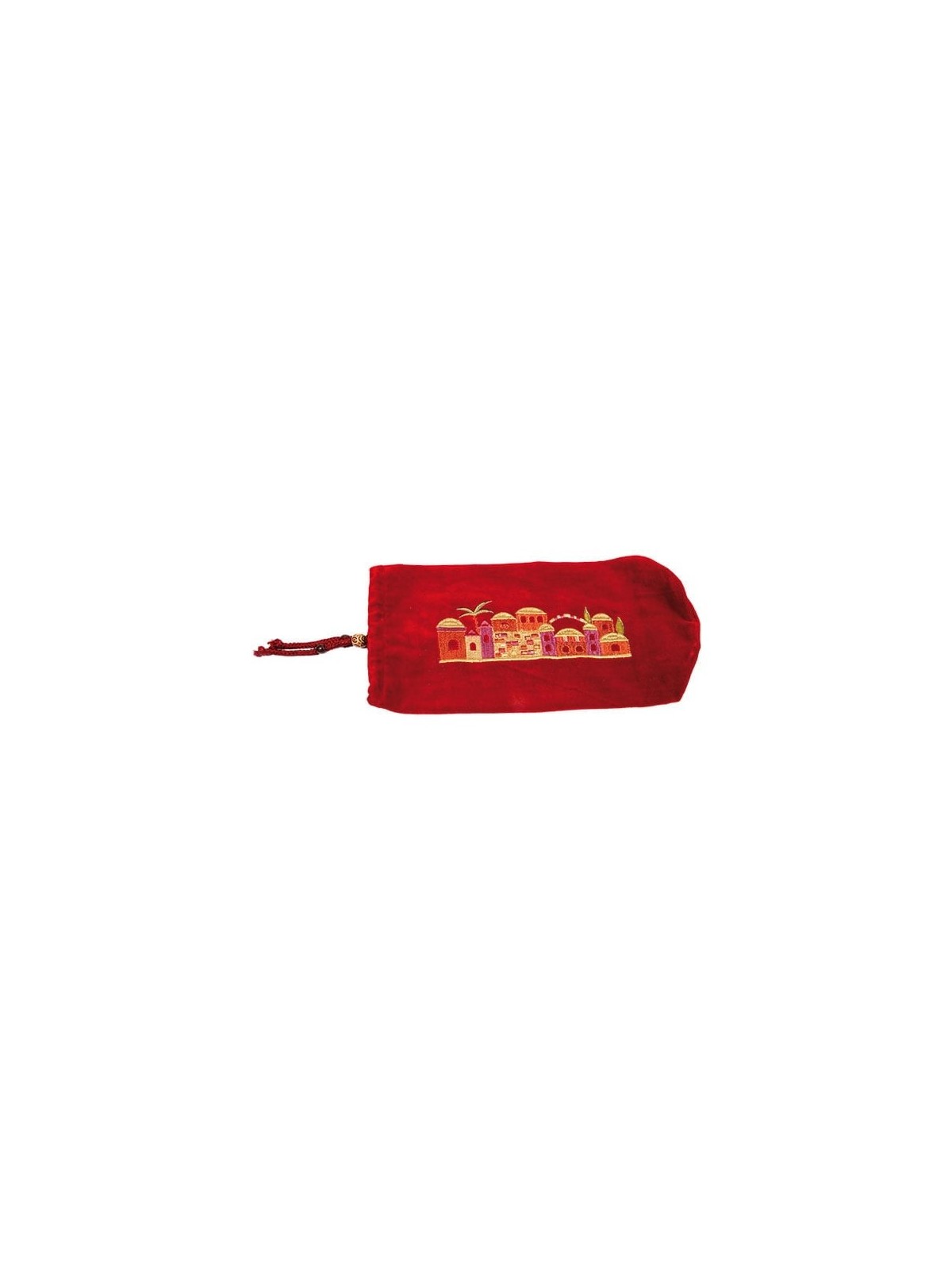 Yair Emanuel Velvet Shofar Pouch - Jerusalem Red