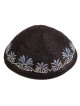 Yair Emanuel Embroidered Silk Kippah - Flowers