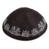 Yair Emanuel Embroidered Silk Kippah - Flowers