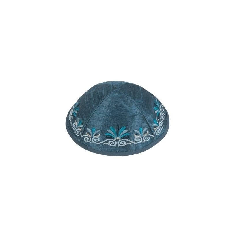 Yair Emanuel Embroidered Silk Kippah - Flowers