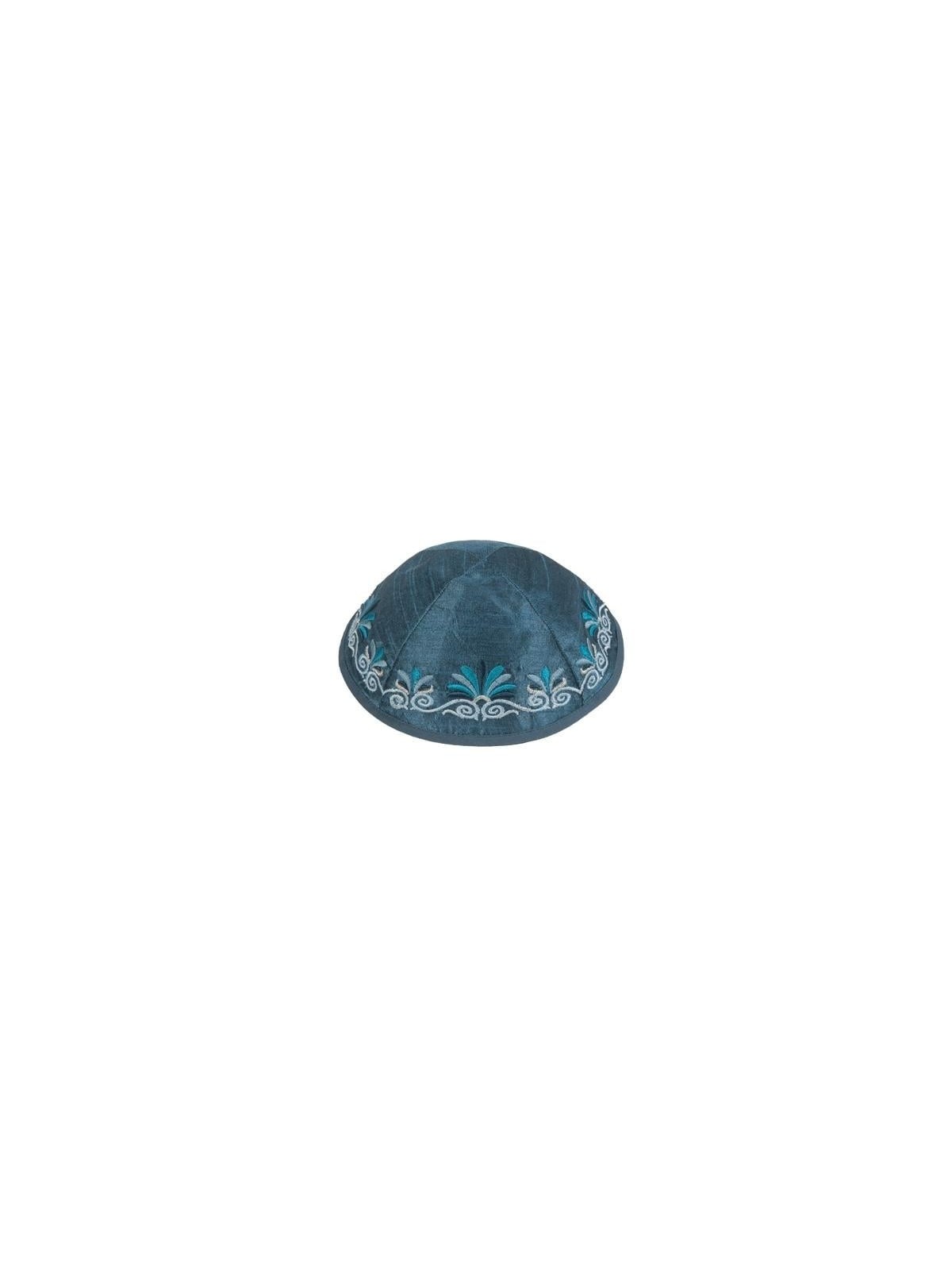 Yair Emanuel Embroidered Silk Kippah - Flowers