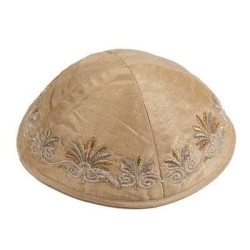 Yair Emanuel Embroidered Silk Kippah - Flowers
