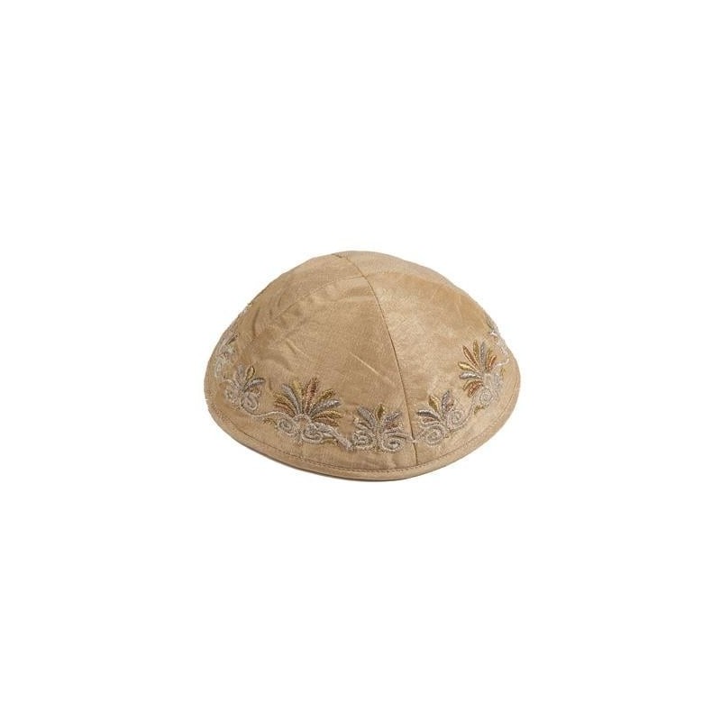Yair Emanuel Embroidered Silk Kippah - Flowers