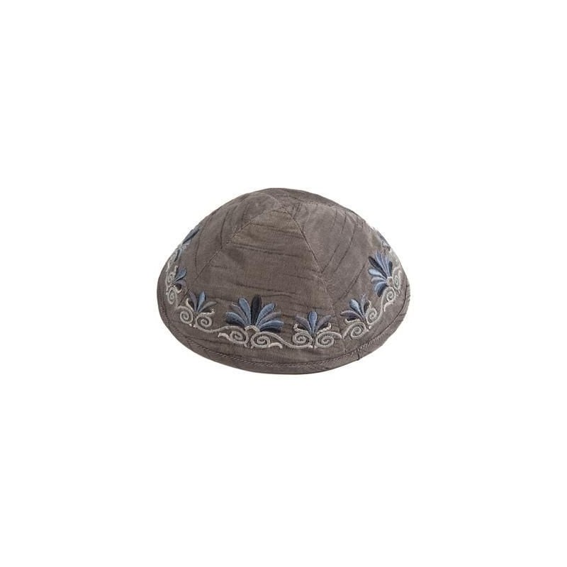 Yair Emanuel Embroidered Silk Kippah - Flowers