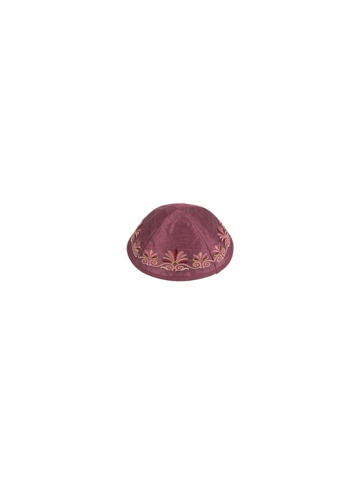Yair Emanuel Embroidered Silk Kippah - Flowers