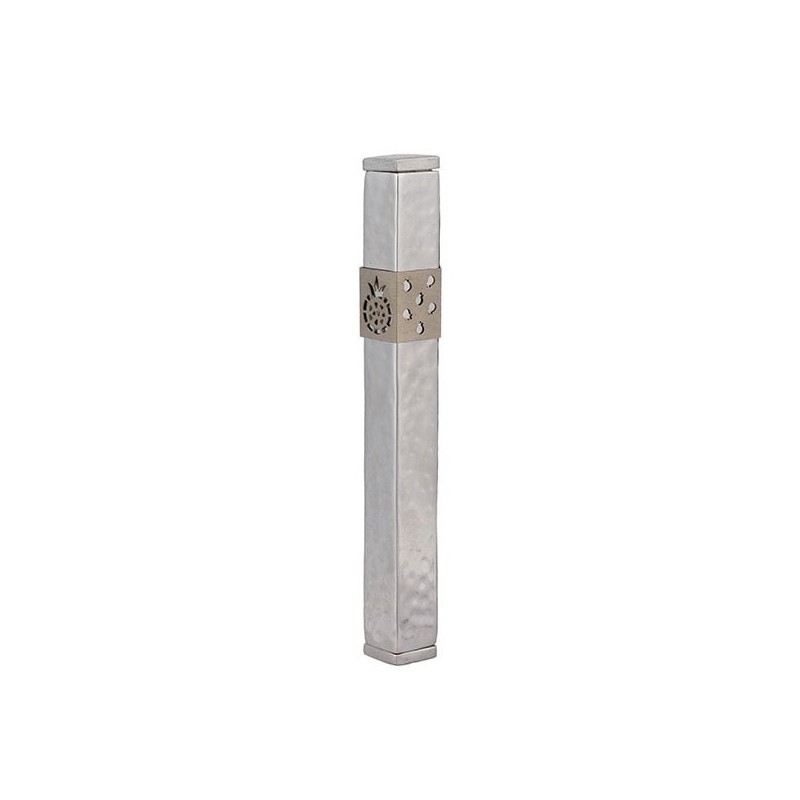 Yair Emanuel Stainless Steel Pomegranate Mezuzah (Choice of Colors)