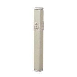 Yair Emanuel Stainless Steel Pomegranate Mezuzah (Choice of Colors)