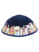Yair Emanuel Velvet Embroidered Kippah - Jerusalem Gold