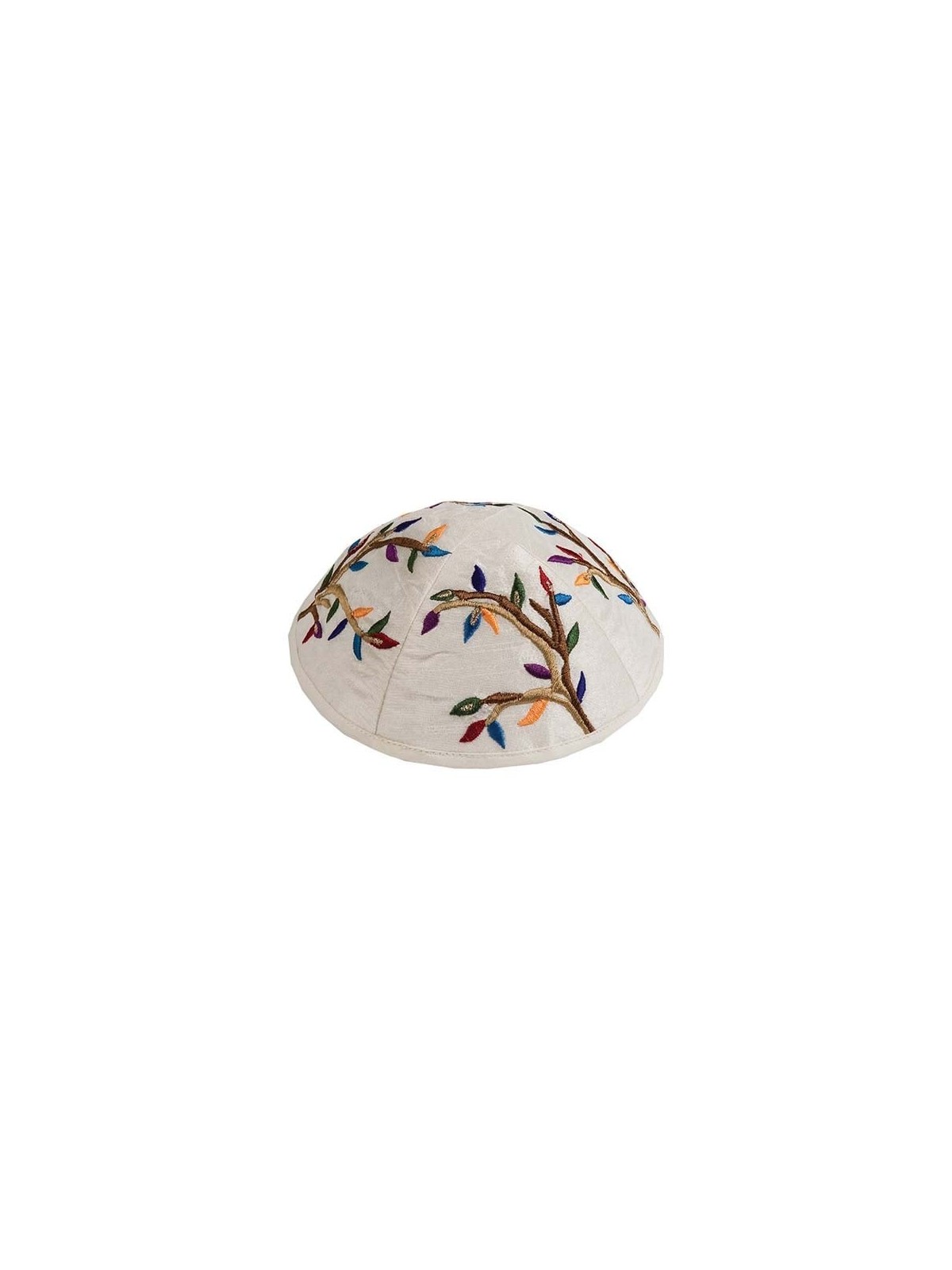 Tree of Life: Yair Emanuel Embroidered Silk Kippah