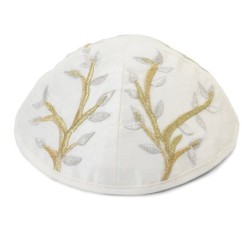 Tree of Life: Yair Emanuel Embroidered Silk Kippah