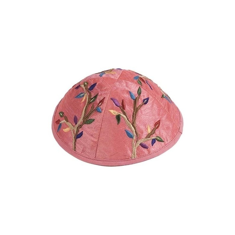Tree of Life: Yair Emanuel Embroidered Silk Kippah