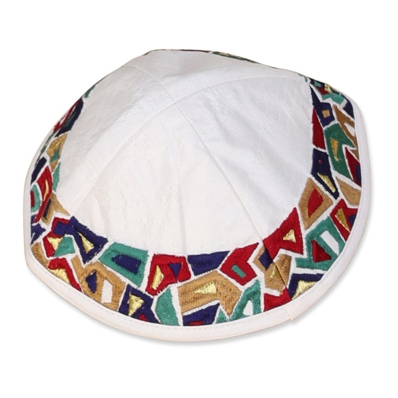 Star of David: Yair Emanuel Embroidered Cotton Tallit (Multicolor)