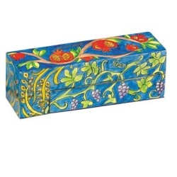 Yair Emanuel Wooden Travel Hanukkah Menorah - Seven Species