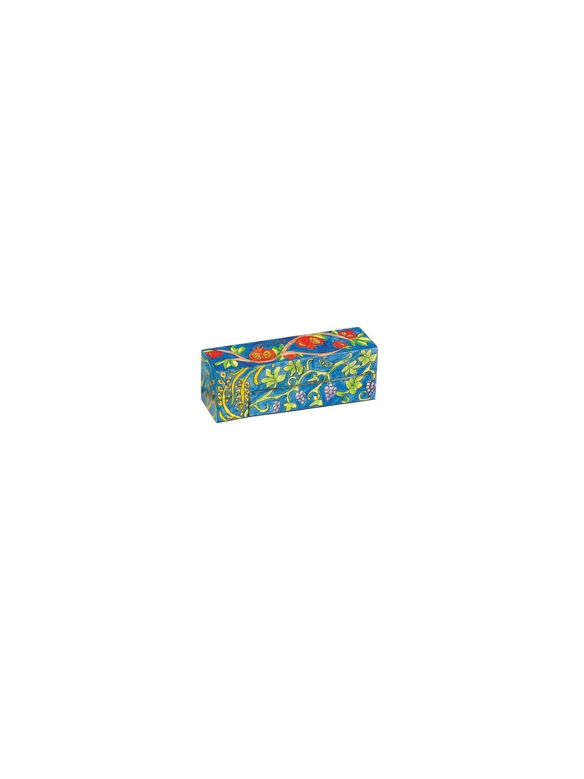 Yair Emanuel Wooden Travel Hanukkah Menorah - Seven Species