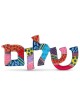 Yair Emanuel Hand Painted Shalom Wall Hanging - Hebrew