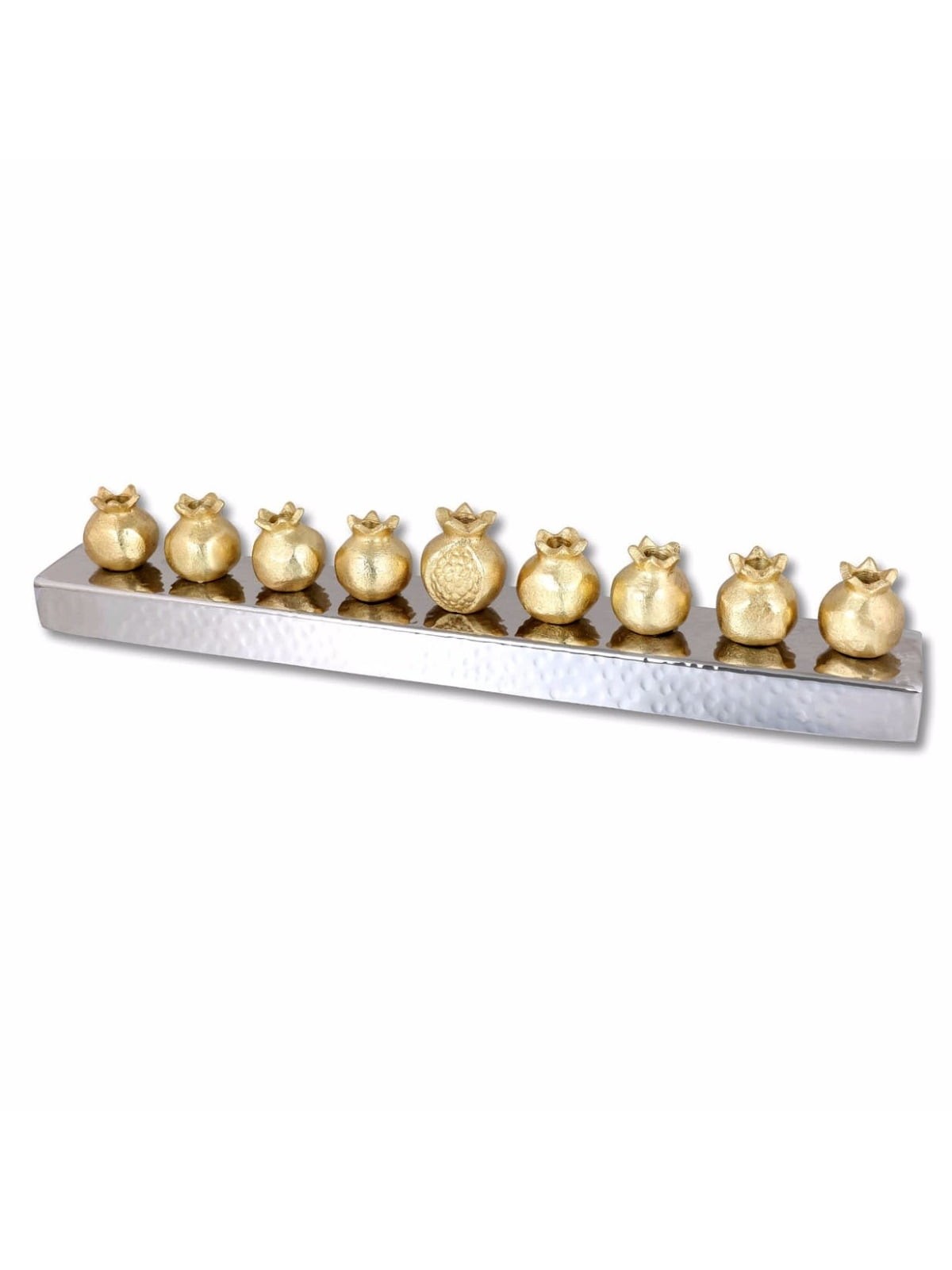 Yair Emanuel Bar Hanukkah Menorah - Gold Pomegranates