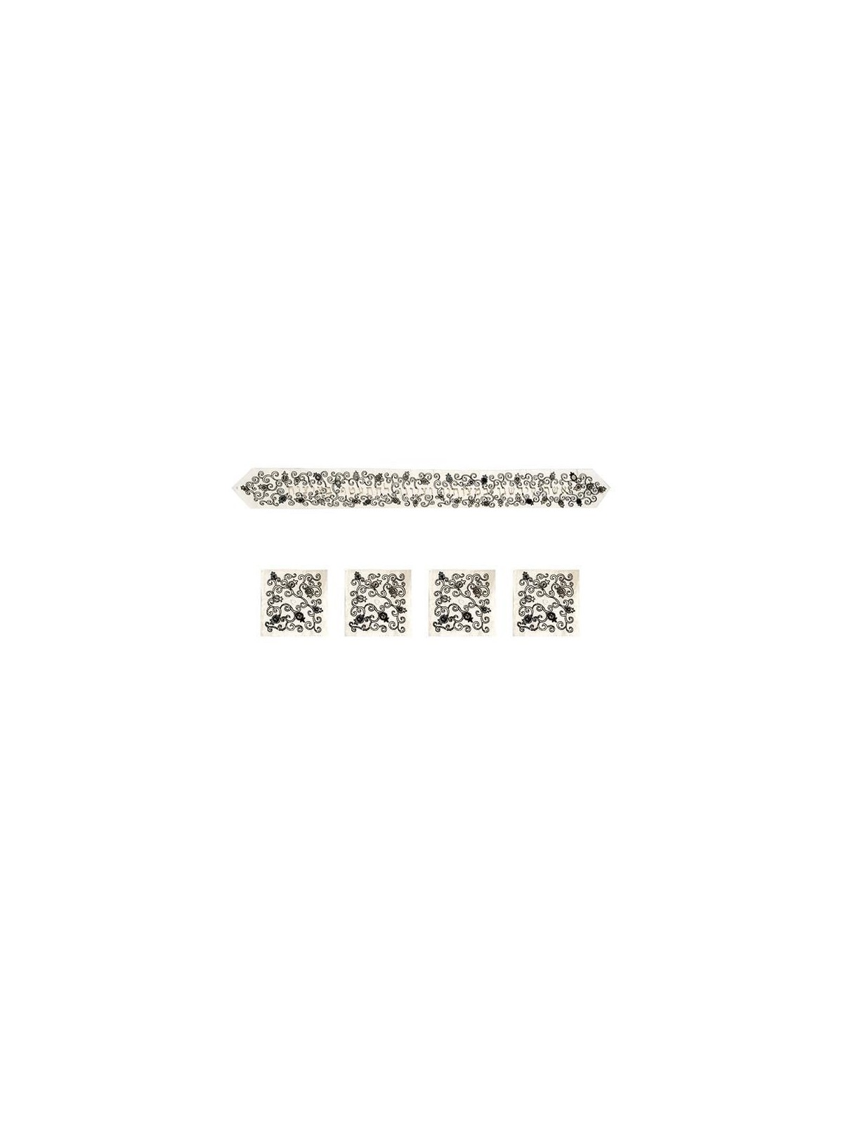 Yair Emanuel Embroidered Atarah with Pomegranate & Blessing - Black &