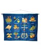 Yair Emanuel Large Embroidered Wall Hanging - 12 Tribes - English