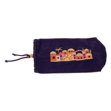 Pochette Shofar en Velours Yair Emanuel - Bleu Jérusalem