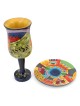 Yair Emanuel Stemmed Elijah's Cup and Saucer - Western Wall