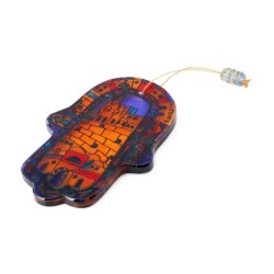 Yair Emanuel Large Glass Hamsa - Old Jerusalem