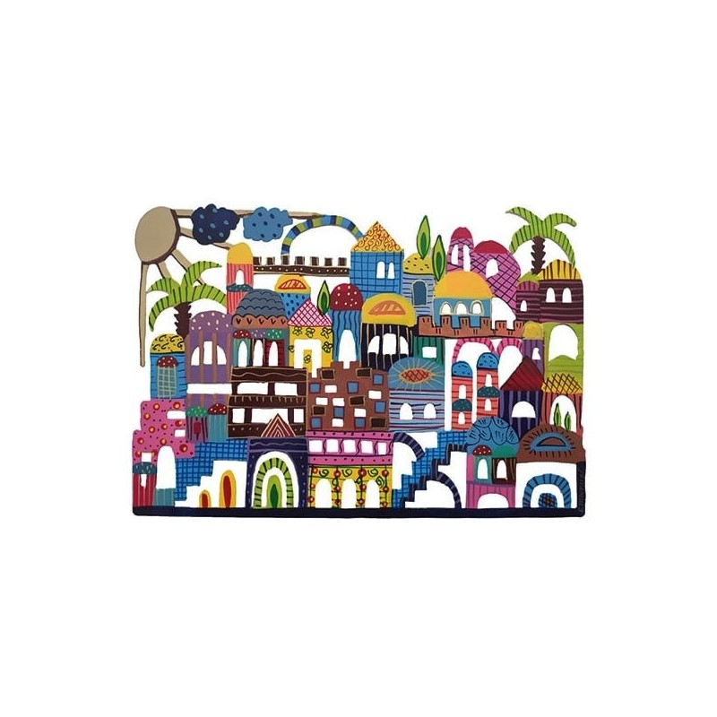 Yair Emanuel Laser-Cut and Hand-Painted Jerusalem Wall Art