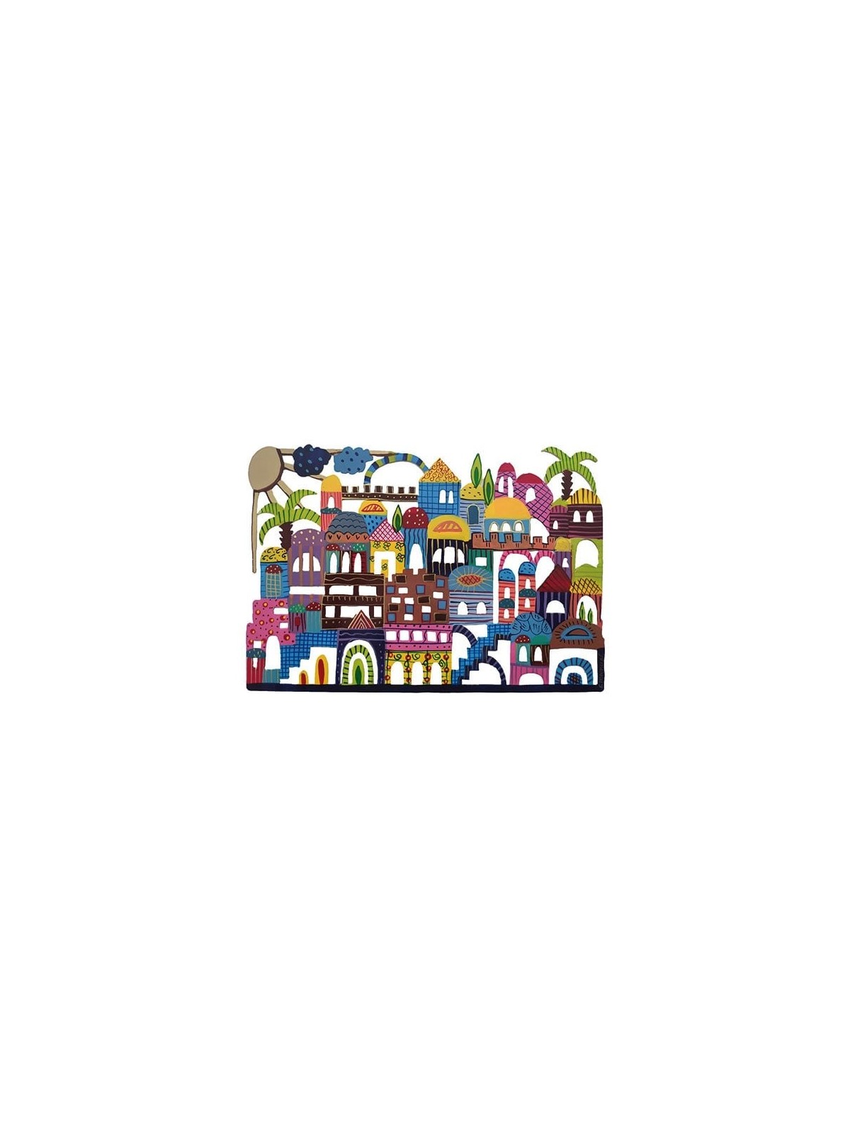 Yair Emanuel Laser-Cut and Hand-Painted Jerusalem Wall Art