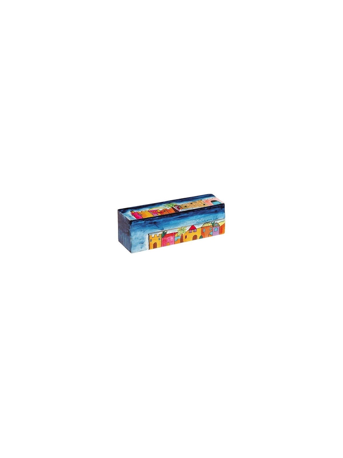 Yair Emanuel Wooden Travel Hanukkah Menorah - Jerusalem