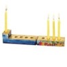 Yair Emanuel Wooden Travel Hanukkah Menorah - Jerusalem