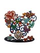 Yair Emanuel Painted Pattern Metal Love Hearts Tree Sculpture