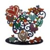 Yair Emanuel Painted Pattern Metal Love Hearts Tree Sculpture