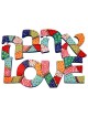 Yair Emanuel Hand Painted Metal Wall Hanging - Love (English and Hebre